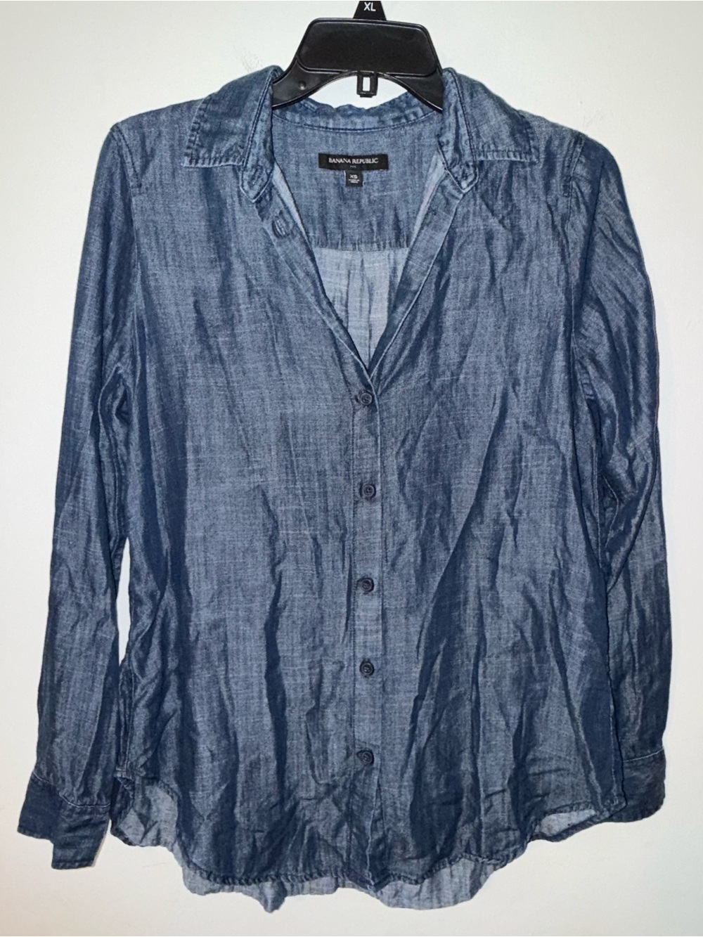 Banana Republic Denim-Style Sheer Button Front Shirt